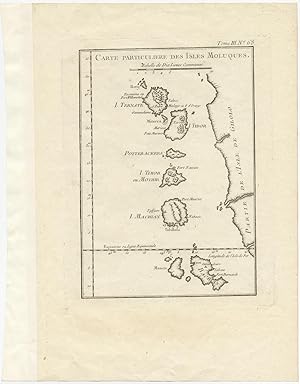 Antique Map of the Moluques by J.N. Bellin (1764)