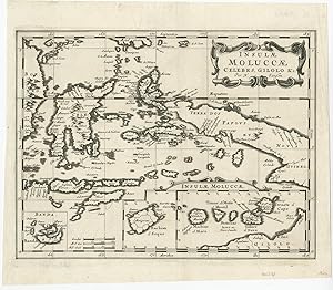 Antique Map of the Spice Islands by N. Sanson (c.1652)