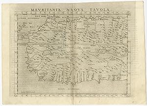 Antique Map of Northwestern Africa by G. Ruscelli (1564)