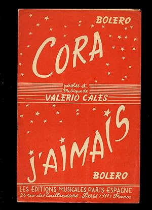 Seller image for Cora (Rumba Bolero) | J'Aimais (I Loved) [Musicians Vintage French Accordeon (Accordion) Sheet Music] for sale by Little Stour Books PBFA Member