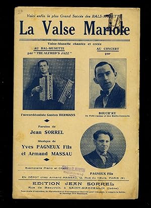 Seller image for La Valse Mariole (Valse Musette) [Musicians Vintage French Piano Sheet Music] + Individual Sheets Of Music For Parts of the Orchestra for sale by Little Stour Books PBFA Member