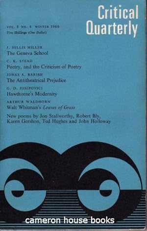 Poems: 'Public Speech' & 'A Wind Flashes the Grass' in Critical Quarterly, Vol.8 No.4, Winter 1966
