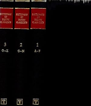 Bild des Verkufers fr (3 BNDE) The Dictionary of British Classicistics. zum Verkauf von Fundus-Online GbR Borkert Schwarz Zerfa