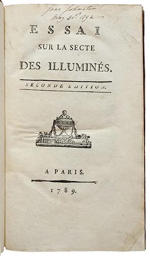 Immagine del venditore per Essai sur la secte des Illumins venduto da L'intersigne Livres anciens