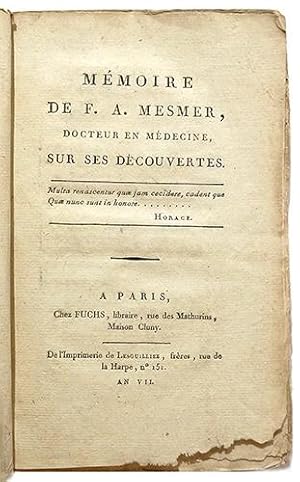 Mémoire de F. A. Mesmer