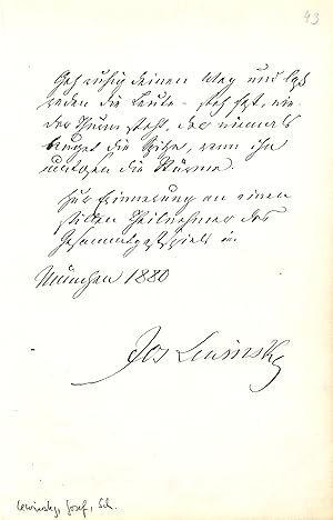 Seller image for Eigenh. Albumblatt mit U. for sale by Eberhard Kstler Autographen&Bcher oHG