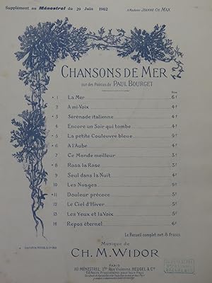 Seller image for WIDOR Ch. M. Srnade Italienne Chant Piano 1902 for sale by partitions-anciennes