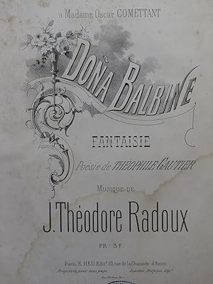 Image du vendeur pour RADOUX J. Thodore Dona Balbine Chant Piano ca1850 mis en vente par partitions-anciennes