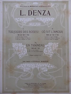 Bild des Verkufers fr DENZA Luigi En Traineau Chant Piano 1907 zum Verkauf von partitions-anciennes