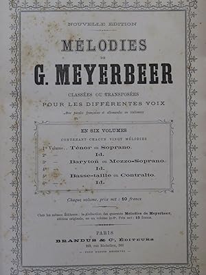 MEYERBEER G. Mélodies 20 Pièces Chant Piano ca1885