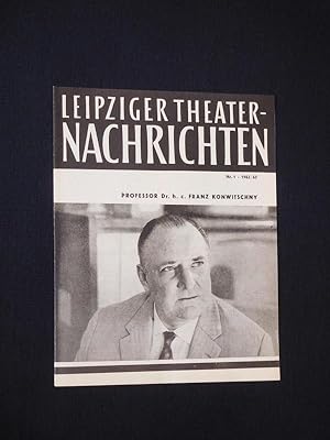 Imagen del vendedor de Leipziger Theater-Nachrichten, Nr. 1, 1962/63 a la venta por Fast alles Theater! Antiquariat fr die darstellenden Knste