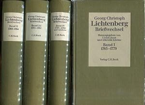 Bild des Verkufers fr Georg Christoph Lichtenberg. Briefwechsel. Im Auftrag der Akademie der Wissenschaften zu Gttingen herausgegeben von Ulrich Joost und Albrecht Schne. Band 1: 1765-1779. / Band 2: 1780-1784. / Band 3: 1785-1792. / Band 4: 1793-1799 und Undatiertes. zum Verkauf von Antiquariat am Flughafen