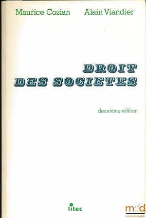 Bild des Verkufers fr DROIT DES SOCITS, 2ed. zum Verkauf von La Memoire du Droit