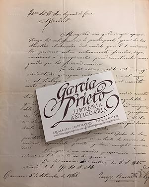Carta del famoso escultor de Carrara Jacopo Baratta di Leopoldo al Arquitecto Mayor de su Magesta...