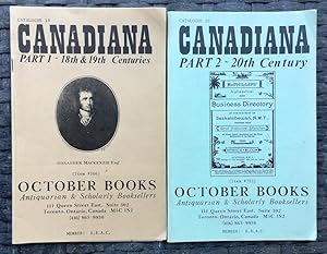 Canadiana Part 1 & Part 2, Catalogues #19 & 20 from October Books, Toronto