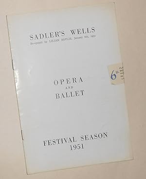 Bild des Verkufers fr Sadler's Wells Theatre Ballet at Sadler's Wells - Programme March 31st 1951 - Pineapple Poll - Pas de Trois - Sea Change - Les Rendezvous zum Verkauf von David Bunnett Books