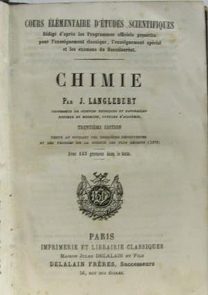 Seller image for Chimie (30e dition) - cours lmentaire d'tudes scientifiques for sale by crealivres