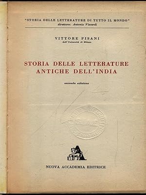 Imagen del vendedor de Storia delle letterature antiche dell'India a la venta por Librodifaccia