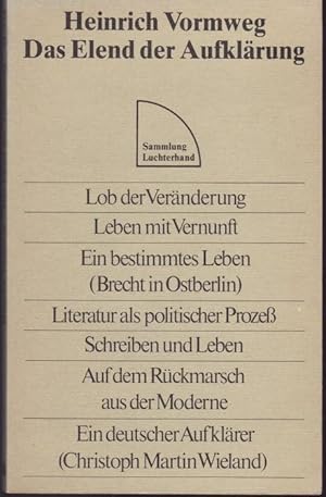 Bild des Verkufers fr Das Elend der Aufklrung. ber ein Dilemma in Deutschland zum Verkauf von Graphem. Kunst- und Buchantiquariat