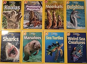 Seller image for National Geographic Kids Readers 8 Book Set includes: Sharks, Sea Turtles, Weird Sea Creatures, Manatees,Meerkats, Dolphins, Koalas and Prehistoric Mamamals [Paperback] Zoehfeld for sale by Lakeside Books
