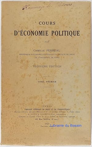 Cours d'économie politique Tome Premier