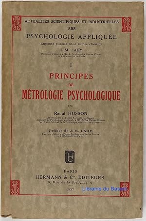 Psychologie appliquée I Principes de métrologie psychologique