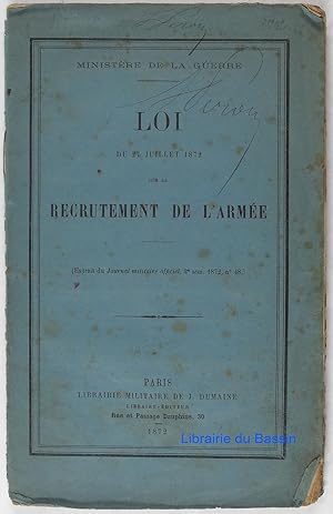 Loi du 27 juillet 1872 sur le recrutement de l'armée