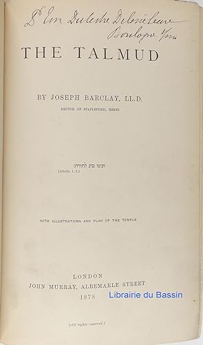 Bild des Verkufers fr The Talmud zum Verkauf von Librairie du Bassin