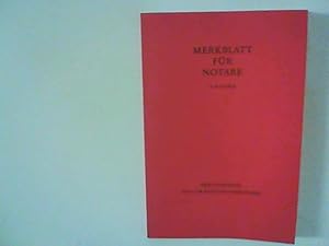 Seller image for Merkblatt fr Notare for sale by ANTIQUARIAT FRDEBUCH Inh.Michael Simon