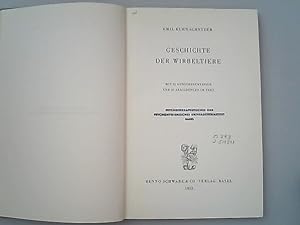 Bild des Verkufers fr Geschichte der Wirbeltiere. zum Verkauf von Antiquariat Bookfarm