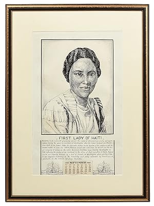[Original Pen and Ink Drawing]: First Lady of Haiti [Madame Elie Lescot]