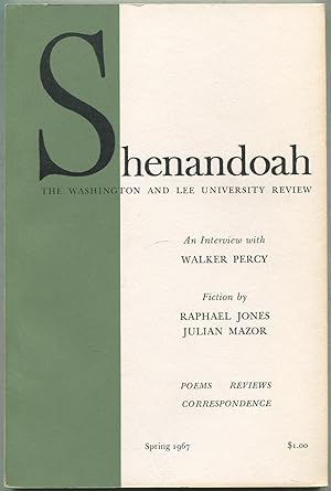 Bild des Verkufers fr Shenandoah: The Washington and Lee University Review - Volume XVIII, Spring, 1967, No. 3 zum Verkauf von Between the Covers-Rare Books, Inc. ABAA