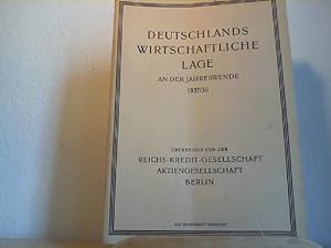 Bild des Verkufers fr Deutschlands wirtschaftliche Lage an der Jahreswende 1937/38. Als Manuskript gedruckt. zum Verkauf von Antiquariat im Schloss