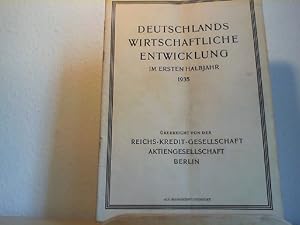 Bild des Verkufers fr Deutschlands wirtschaftliche Entwicklung im ersten Halbjahr 1935. Als Manuskript gedruckt. zum Verkauf von Antiquariat im Schloss