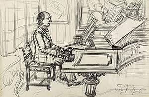 Bild des Verkufers fr Trger, Fritz. Klavierspieler am Flgel zum Verkauf von GALERIE HIMMEL