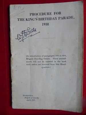 PROCEDURE FOR THE KING'S BIRTHDAY PARADE, 1938