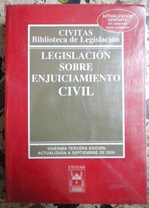 Image du vendeur pour Legislacin sobre enjuiciamiento civil mis en vente par Librera Reencuentro