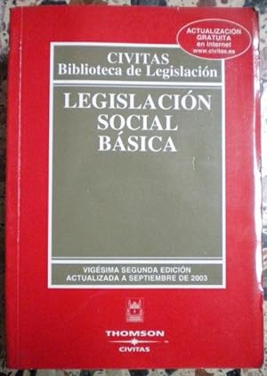Imagen del vendedor de Legislacin social bsica a la venta por Librera Reencuentro