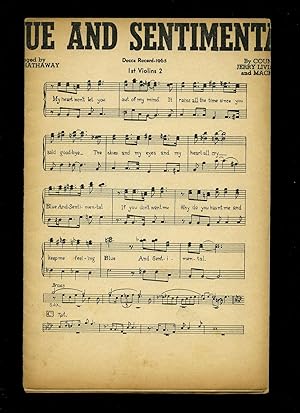 Immagine del venditore per Blue and Sentimental (Decca Record 1965) [Musicians Vintage Orchestral Sheet Music] Individual Sheets Of Music For Parts of the Orchestra -1st, 2nd, 3rd Violins, Alto Saxophone E flat, Tenor Saxophone B flat, Trumpet B flat, Bass, Trombone, Trumpet (No Piano) venduto da Little Stour Books PBFA Member