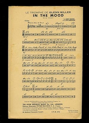 Image du vendeur pour In the Mood (Fox Trot) | Le Triomphe de Glenn Miller [Musicians Vintage French Sheet Music Comprising Individual Sheets Of Music For Parts of the Orchestra: Guitar, 2nd B flat Tenor Sax, 4th B flat Tenor Sax, 3rd E flat Alto Sax, 1st Trombone, 2nd Trombone, 1st Violin, 3rd B flat Trumpet, Bass mis en vente par Little Stour Books PBFA Member