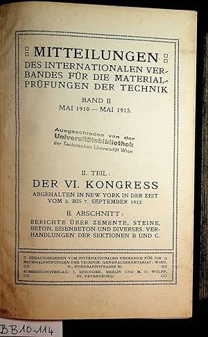 Mitteilungen des Internationalen Verbandes für die Materialprüfungen der Technik Band 2 Mai 1910-...