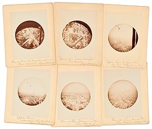 Six No. 1 Kodak Photos of Paris and the Eiffel Tower Taken from the Paris Balloon, 1889