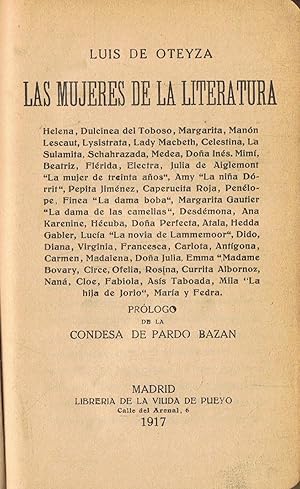 Seller image for LAS MUJERES DE LA LITERATURA for sale by Librera Torren de Rueda