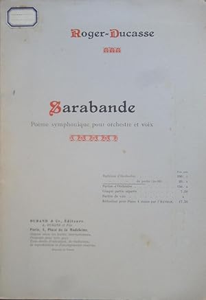 Immagine del venditore per Sarabande. Pome symphonique pour orchestre et voix venduto da Bouquinerie L'Ivre Livre