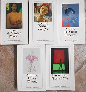 Seller image for Schnes Konvolut diogenes-Taschenbcher: Philippe Djian: Sirenen.// Jason Starr: Twisted City.// Andrea de Carlo: Yucatan.// Connie Palmen: Luzifer.// Leon de Winter: Zionoco. for sale by Andreas Schller