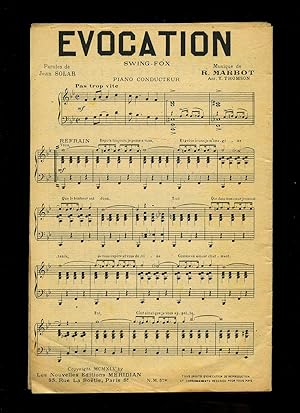 Seller image for Evocation (Swing Fox) | Dans les Plaines du Far-West (Fox Trot) [Musicians Vintage French Piano Sheet Music] + Individual Sheets Of Music For Parts of the Orchestra for sale by Little Stour Books PBFA Member