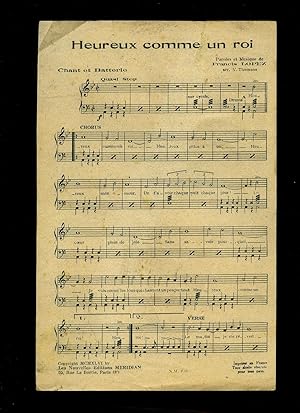 Seller image for Poissons d'Avril | Heureux comme un roi [Musicians Vintage French Sheet Music for Chant et Batterie (Singing and Drums) for sale by Little Stour Books PBFA Member