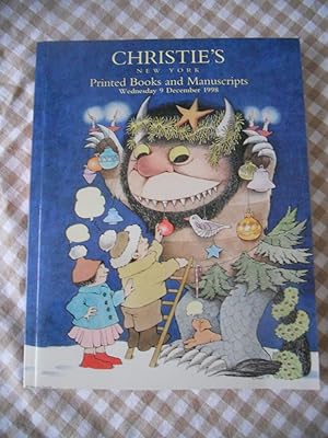 Image du vendeur pour Catalogue de la vente du 9 december 1998 - Christie's New-York - Printed books and manuscripts mis en vente par Frederic Delbos