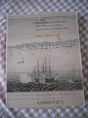 Imagen del vendedor de Catalogue de la vente du 5 december 2008 - Christie's New-York - Fine printed books and manuscripts including americana a la venta por Frederic Delbos