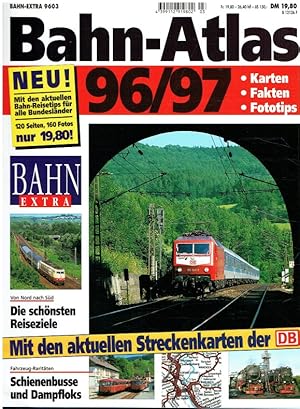 Bild des Verkufers fr Bahn-Atlas 96/97. Karten. Fakten. Fototips. Mit den aktuellen Streckenkarten der DB. zum Verkauf von Antiquariat Bernhardt